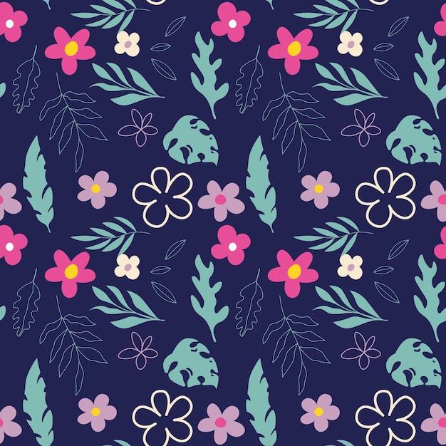 Floral shape seamless pattern