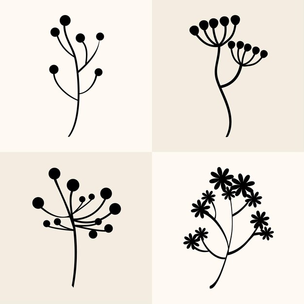 Vector floral silhouette vector background