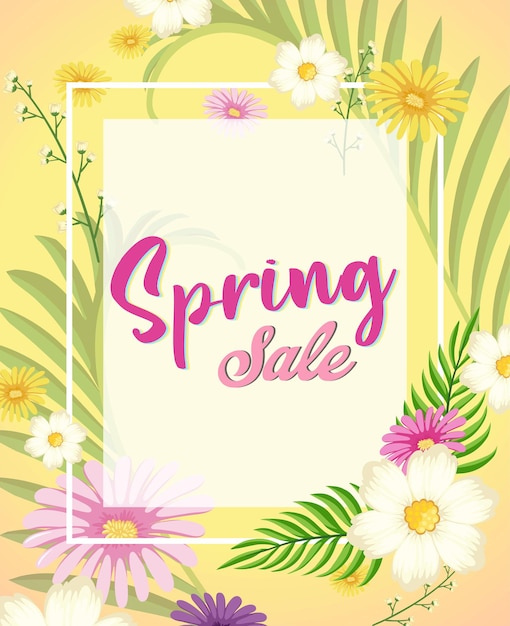 Floral spring banner template