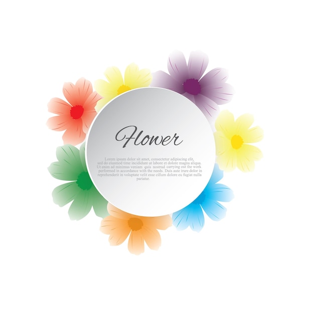 Floral Spring Graphic Design - with Colorful Flowers.