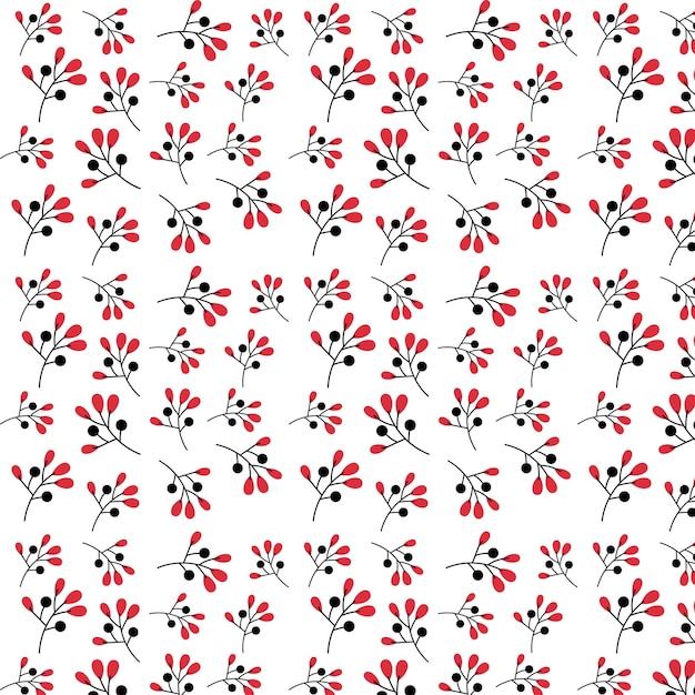 Vector floral style christmas pattern