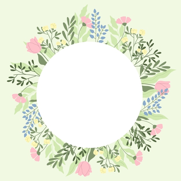 Vector floral template with white background vector elegant handdrawn flowers