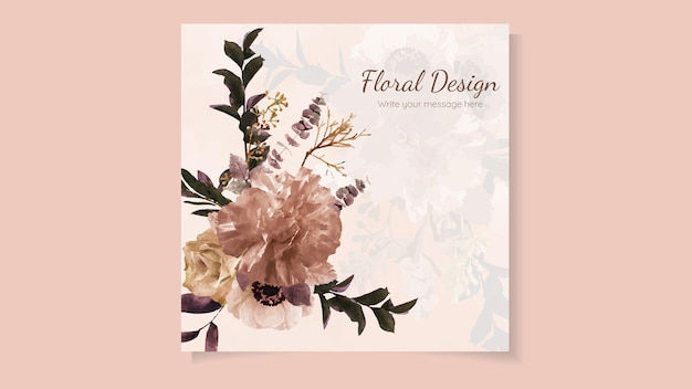 Floral vector border background with mulitcolor flowers text place