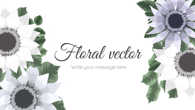 Floral vector border background with mulitcolor flowers text place