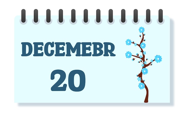 Vector floral vector december calendar