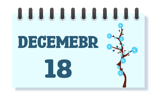 Floral Vector December Calendar