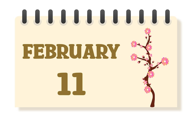 Floral Vector February Calendar