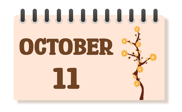 Vector floral vector october calendar