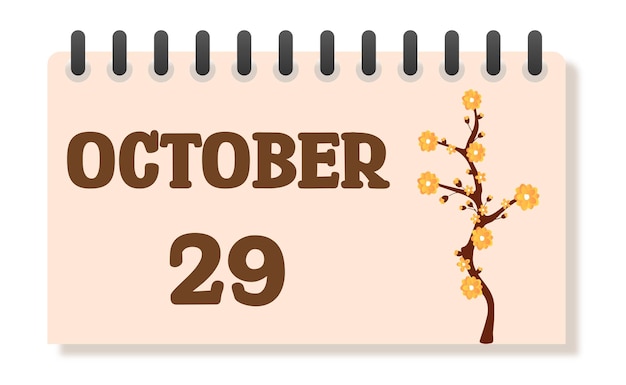 Vector floral vector october calendar