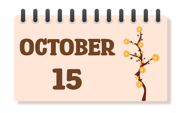 Floral Vector October Calendar