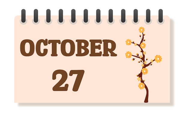 Vector floral vector october calendar