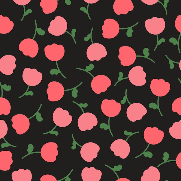 Floral vector red tulips pattern