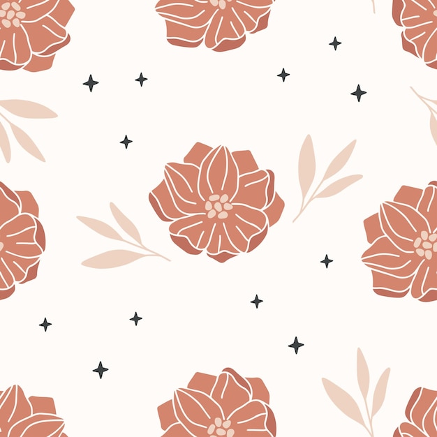 Floral vector seamless pattern