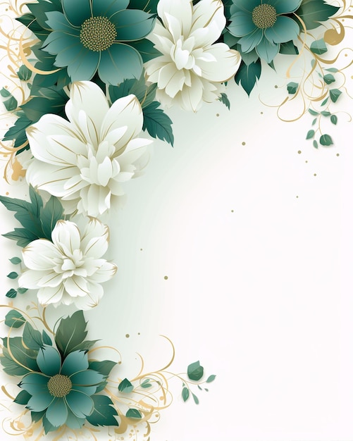 Floral Vector Template For Wedding Banner