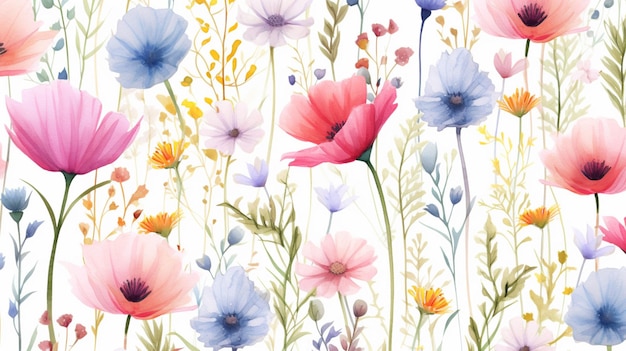 a floral wallpaper with flowers and the words spring