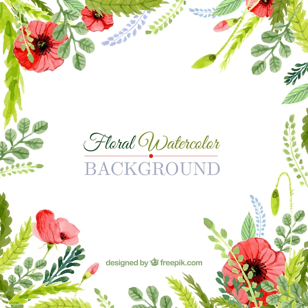 Floral watercolor background