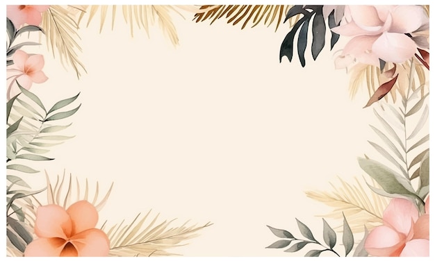 floral watercolor frame template