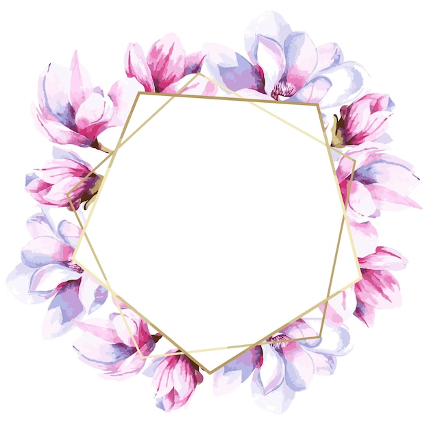 Floral watercolor frame