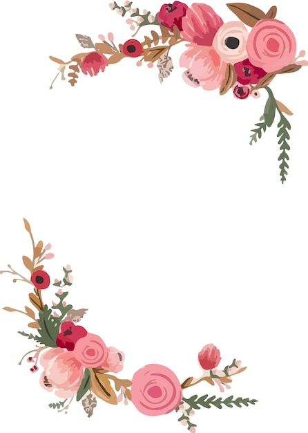 Floral Watercolor Frame