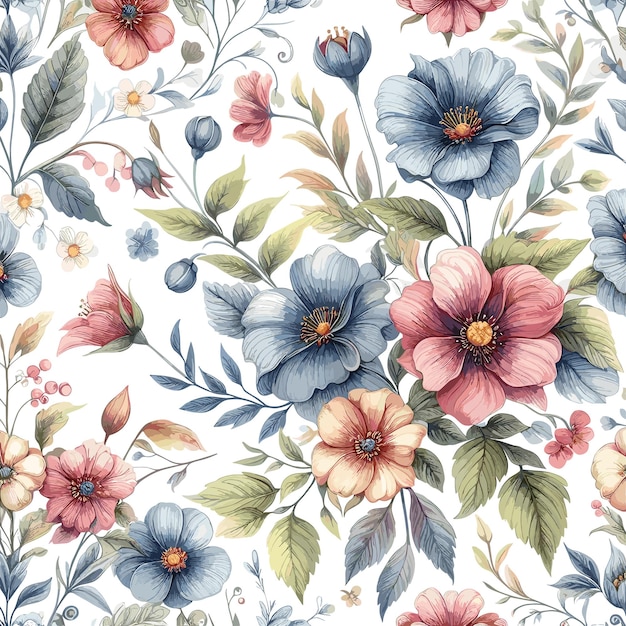 floral watercolor seamless pattern