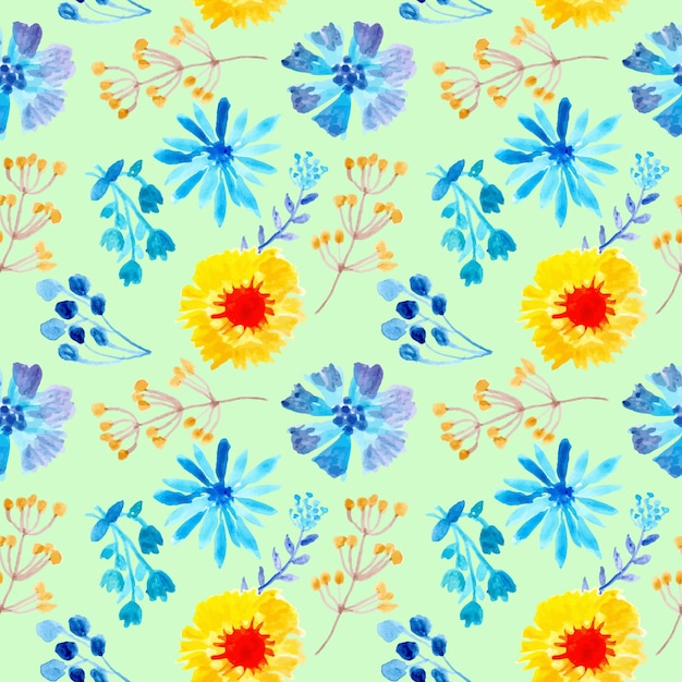 Floral watercolor seamless pattern