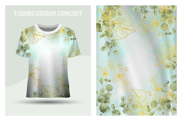 Floral watercolor shirt design concept