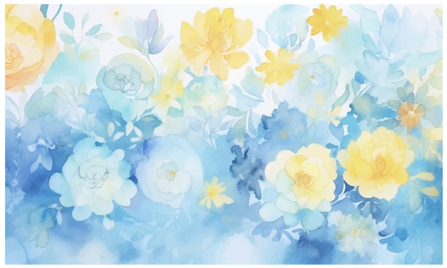 Floral watercolor vector background