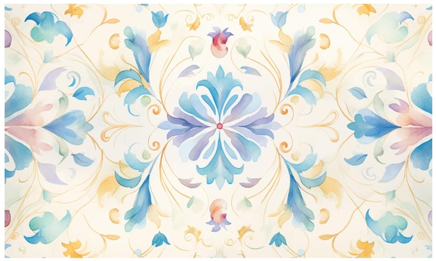 Floral watercolor vector background