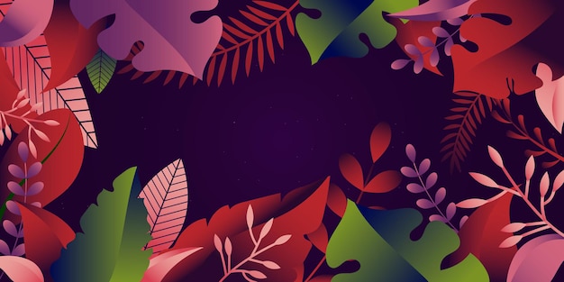 A floral web background banner for web and apps flat illustration