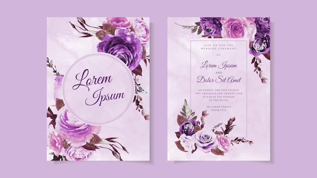 floral Wedding card Flower blossom Romantic botanical invitation