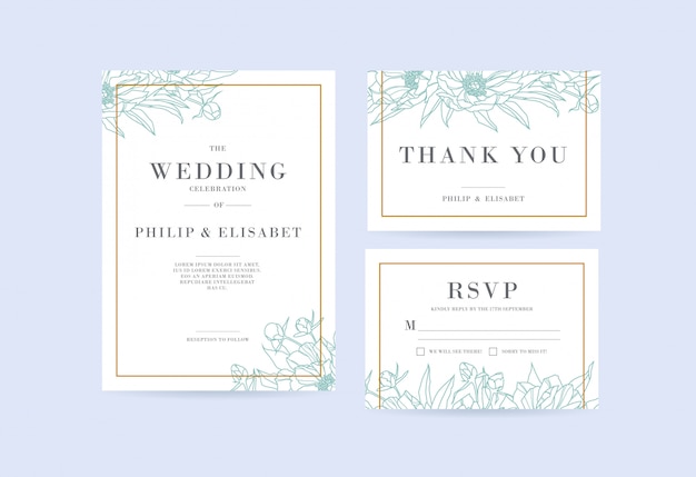 floral Wedding card set