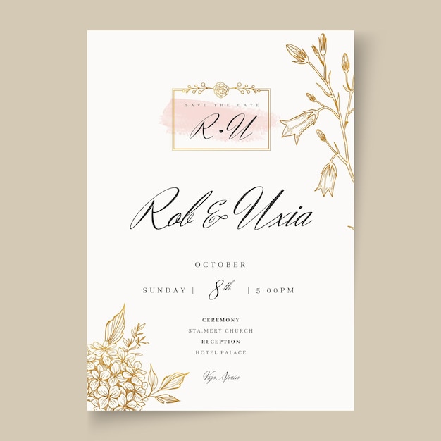 Floral wedding card