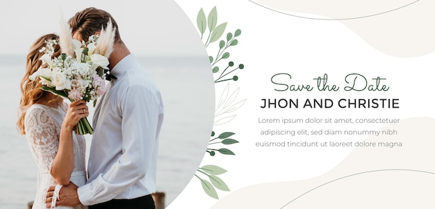 Vector floral wedding celebration banner template