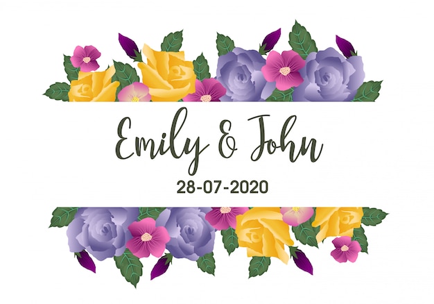 Floral wedding invitation card design