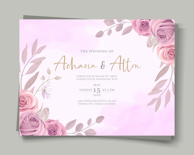 floral wedding invitation card design