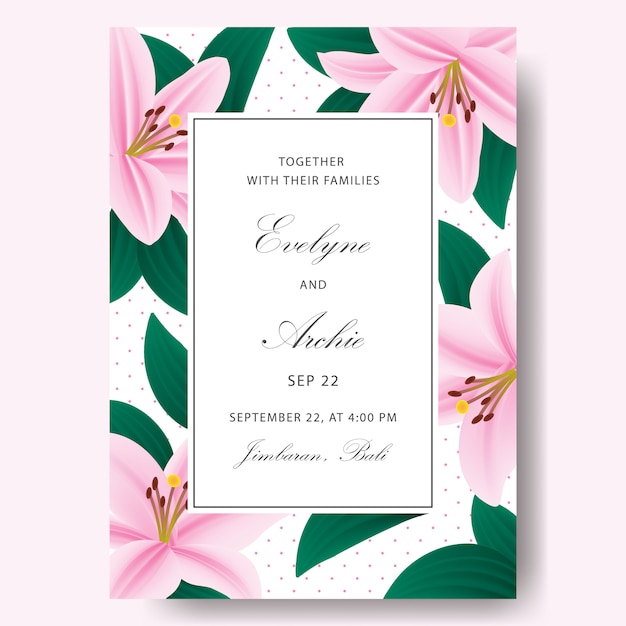 Floral wedding invitation card template design