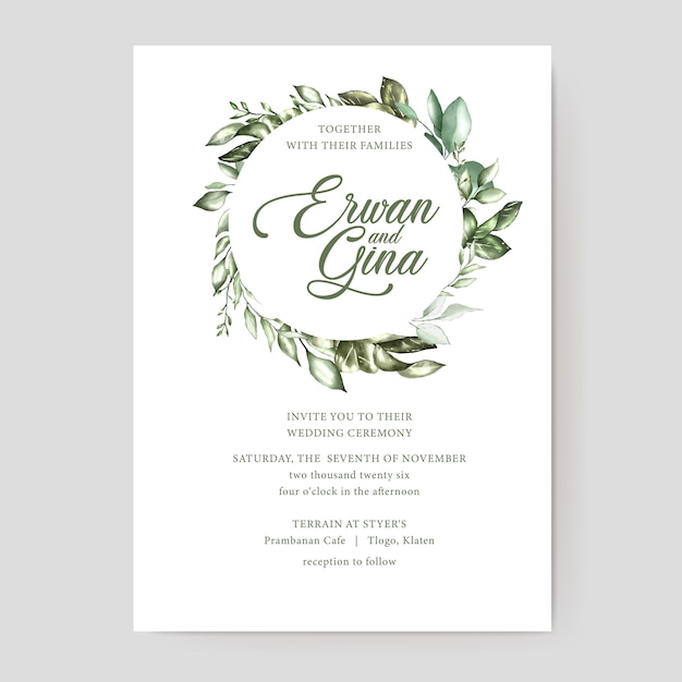 floral wedding invitation card template