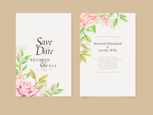 Floral Wedding Invitation Card Template