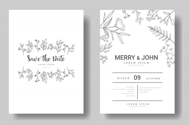 floral wedding invitation card template