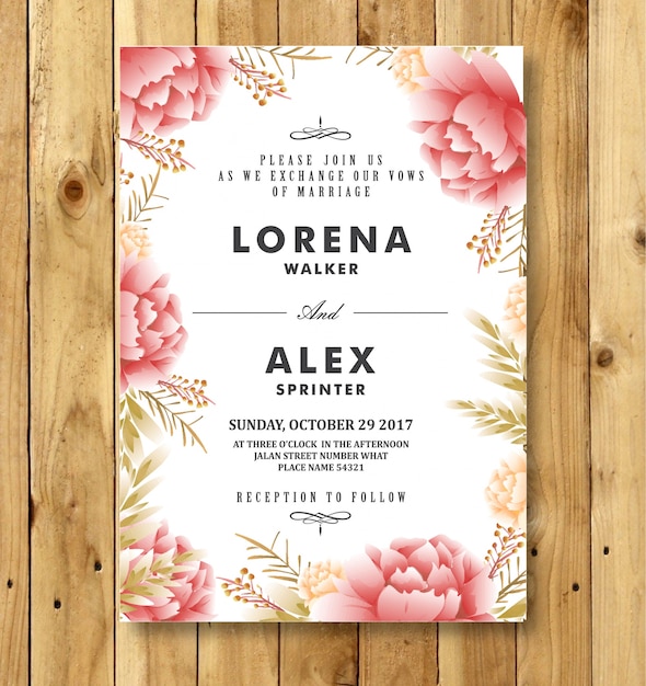 Floral Wedding Invitation Card