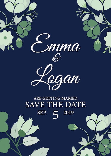 floral wedding invitation card