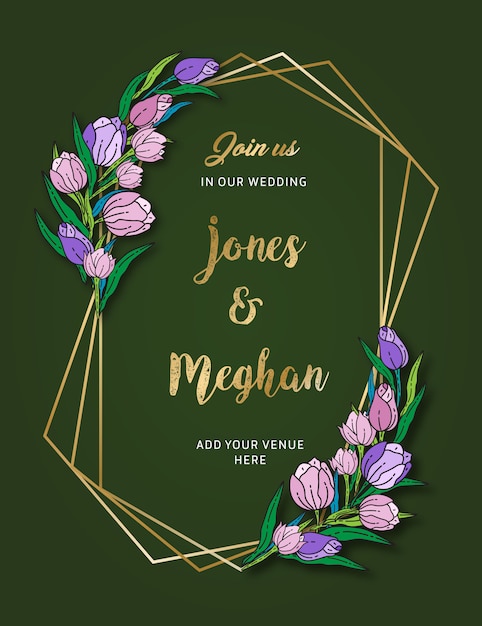 Floral Wedding invitation Card