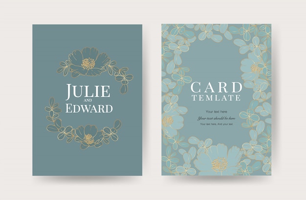 Floral Wedding Invitation Cards Template