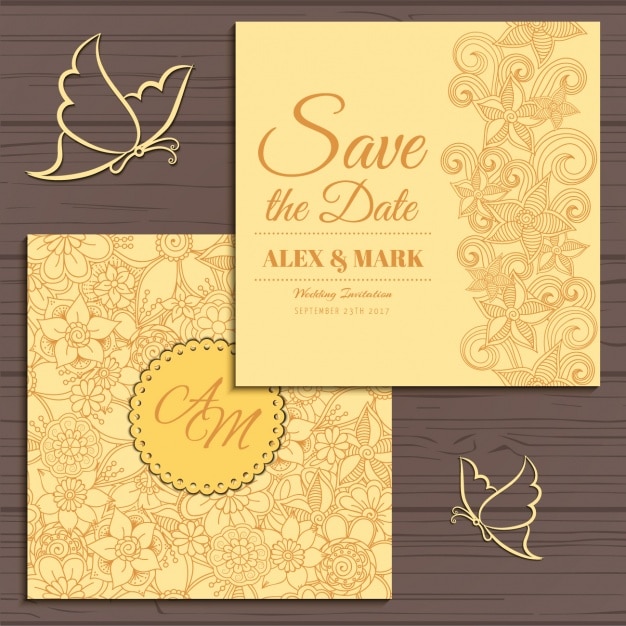 Floral wedding invitation design