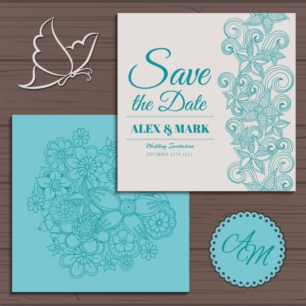 Floral wedding invitation design