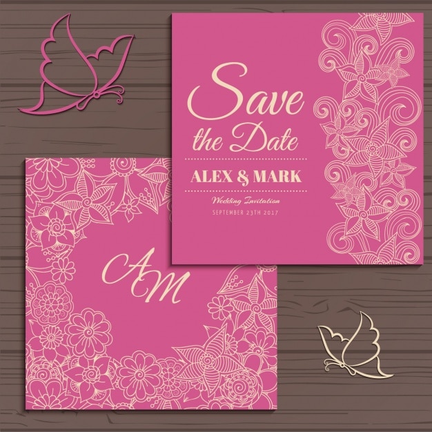 Floral wedding invitation design