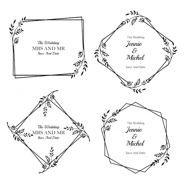 Floral Wedding  Invitation Minimalist template collection