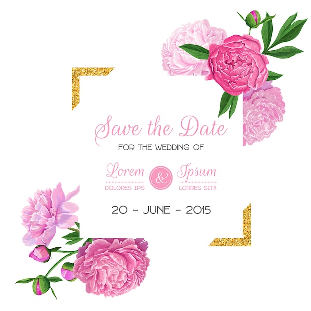 Floral Wedding Invitation Save the Date Card