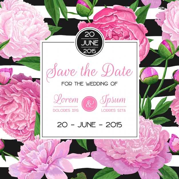 Floral Wedding Invitation Save the Date Card