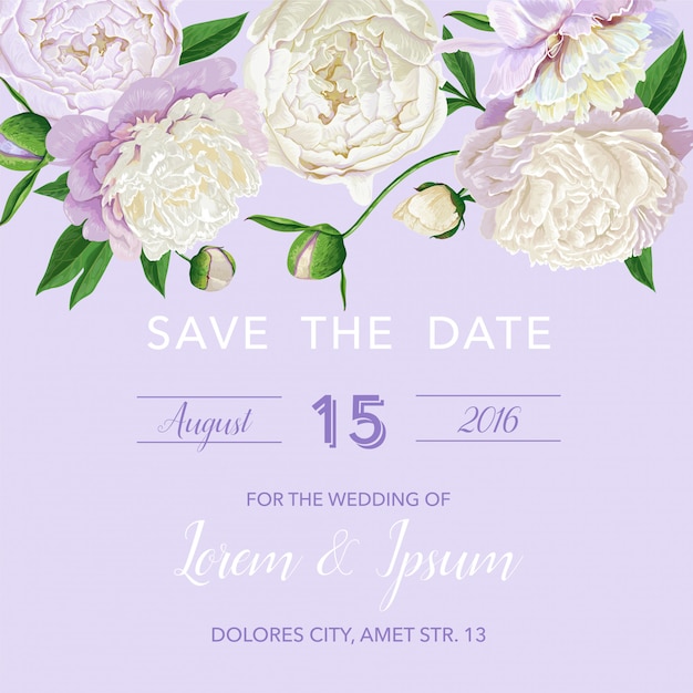 Floral Wedding Invitation Save the Date Card